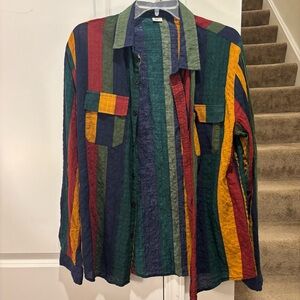 Multicolor Striped Button-Up Shirt